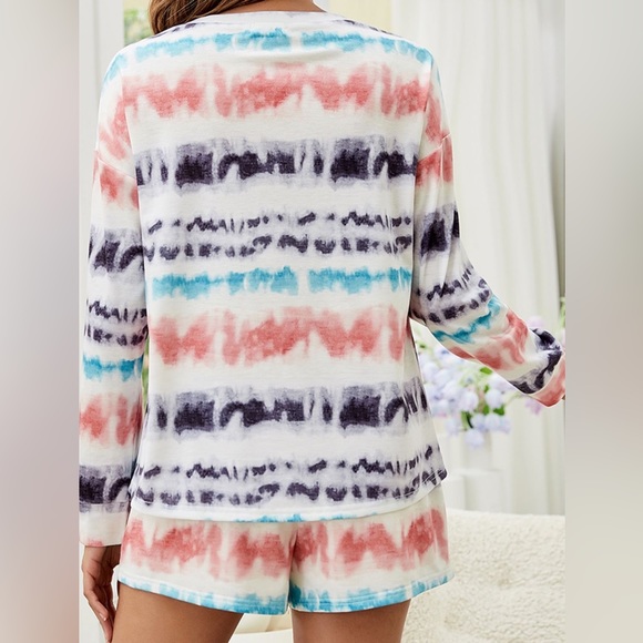 TIE-DYE DROPPED SHOULDER LOUNGE SET - Picture 3 of 4